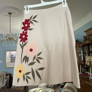 Chic Floral Embroidered A-Line Skirt